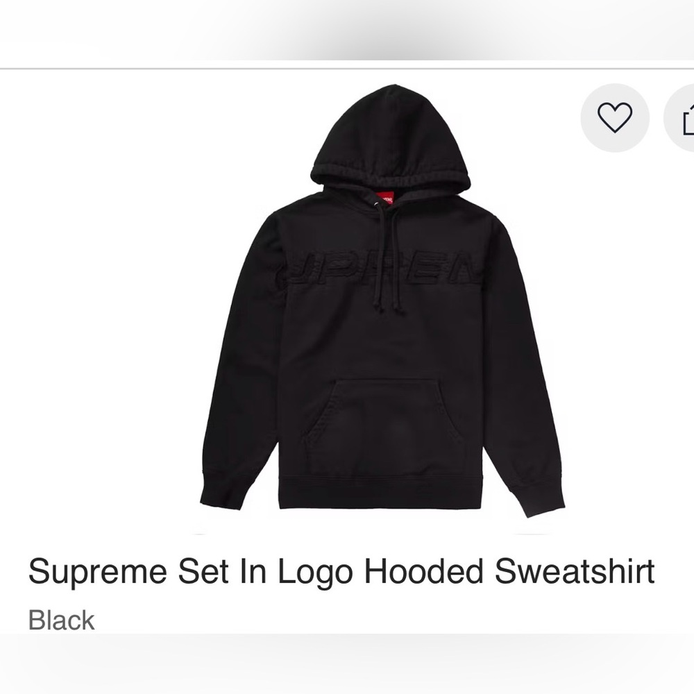 Supreme Set‎ In Logo Hooded Sweatshirt Large